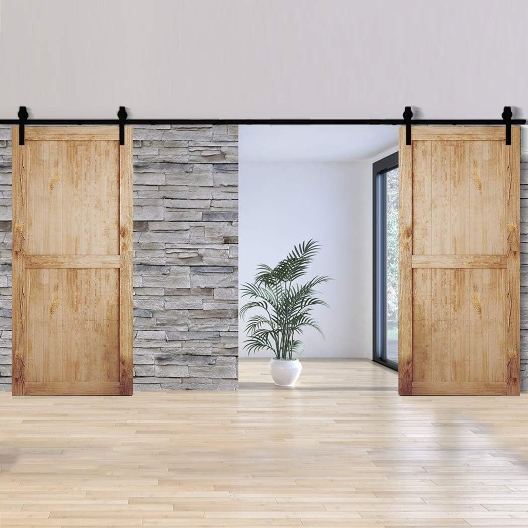 Levede Sliding Barn Double Door Kit 4M Model a - Antique, Hardware, Track Set, Interior, Sliding, Heavy Duty Steel Rail System, Smooth Rollers, Easy Installation for Closet, Pantry, Living Room image number 5