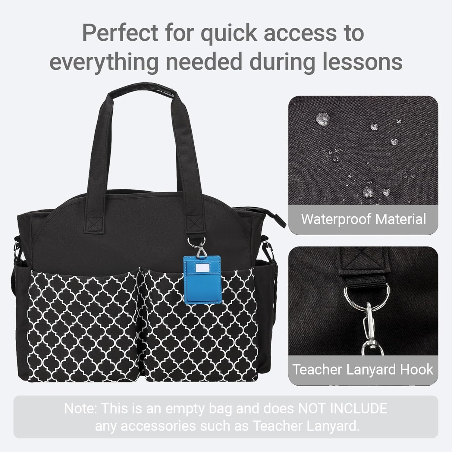 Horsande Women'S Teacher Bag, Work Bag, Women'S Office, Teacher Bag Large with Laptop Compartment, School Bag for Teacher, Work Bag for School, Black - Black image number 2