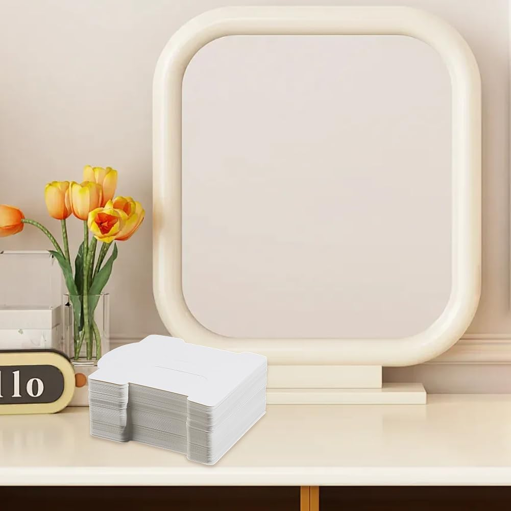 SOFPLATE 1 Box 100Pcs White Hair Clip Display Cards Headband Display Cards 3.5 X 3.1 Inch Barrette Bow Holder Hair Accessories for Bobby Pins Claw Clips Jewellery Organisation Storage Small Business