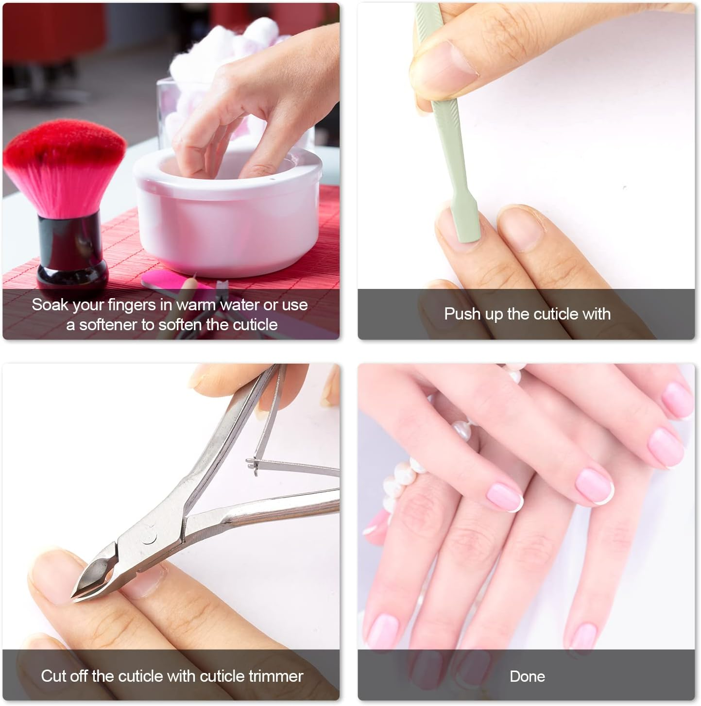 8 Pieces Cuticle Nippers Stainless Steel Cuticle Trimmer Pointed Blade Cuticle Cutter Clipper Dead Skin Remover Scissors Manicure Tools for Fingernails and Toenails - Silver image number 3