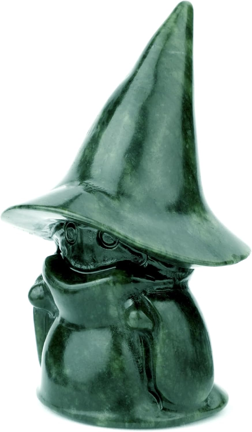 Gemshan Witch Statue for Halloween Decorations,Jade Statue with Wizard Hat Cloak Sculpture Spooky Halloween Decor for Home Table Tray Shelf image number 3