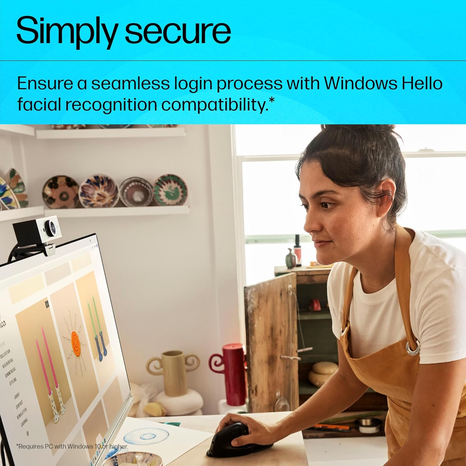 HP 620 FHD Webcam, Black image number 6