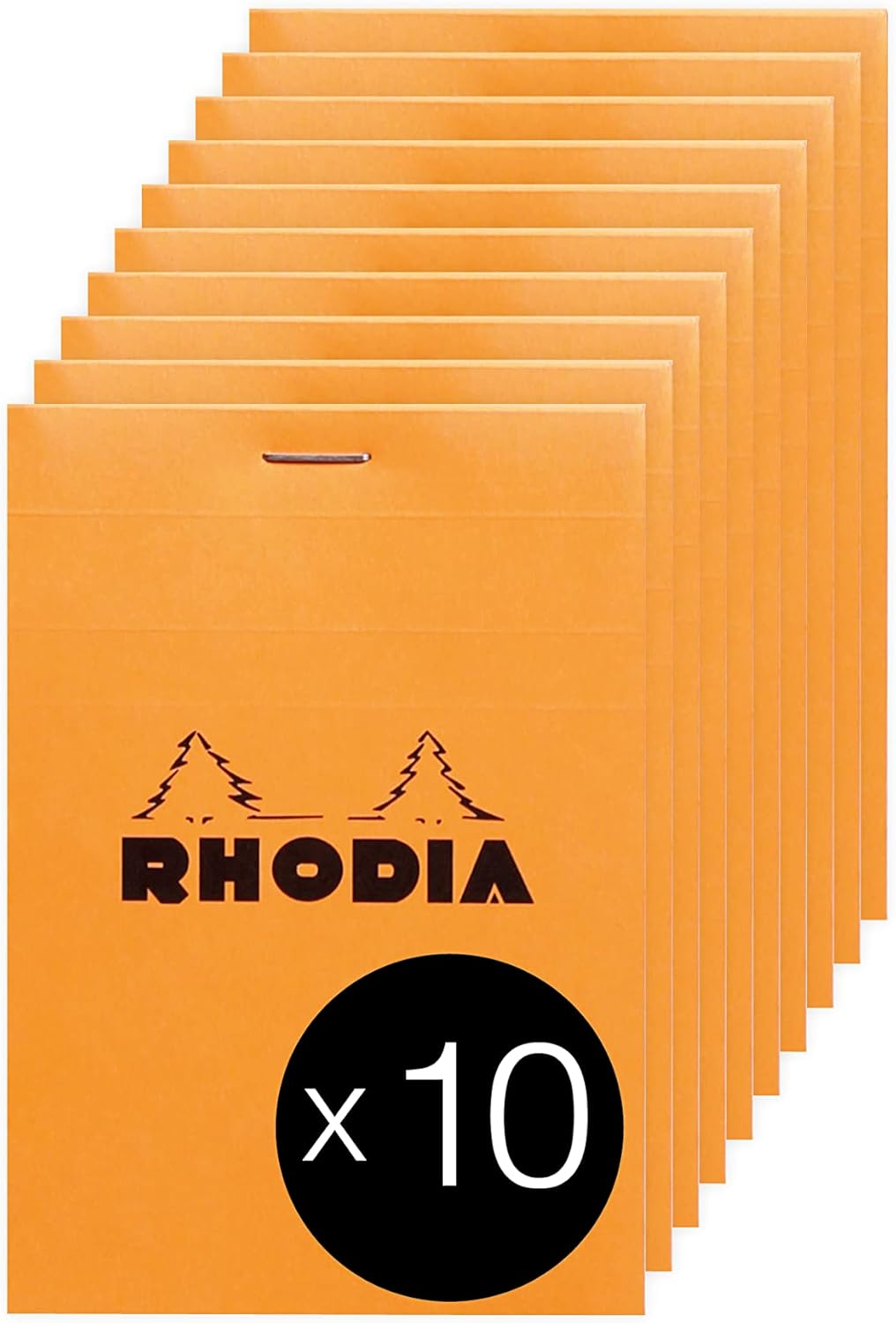RHODIA 12558C - Dot Pad Stapled Notepad N&deg;12 Orange - 8.5X12 Cm - Dot Dotted - 80 Detachable Sheets - 80G Clairefontaine Paper - Coated Card Cover - Pack of 10 Pads image number 3