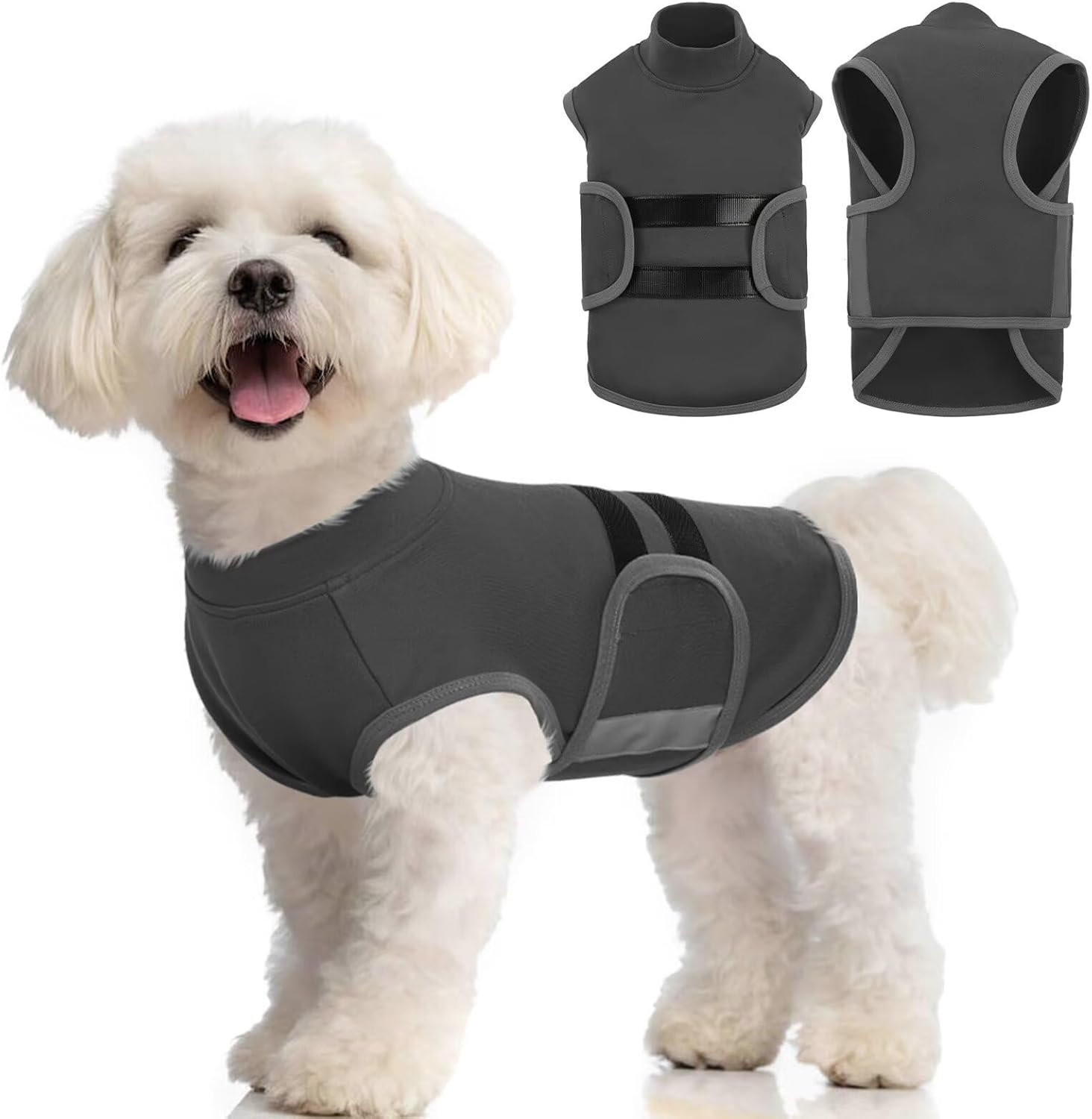 Iecoii Calm Vest for Dogs Small,Adjustable Dog Anxiety Jackets with Reflective Stripe,Soft Dog'S Calming Coat Wrap,Anxiety Vest for Small Dogs,Doggy Calmingvest,Calming Jacket for Smalldog,Purple,S