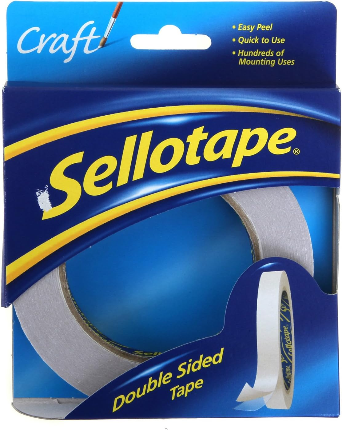 Sellotape Double Sided Tape, Strong Double Sided Tape for Everyday Use, Mounting, Arts & Crafts, Easy to Use Double Sided Sticky Tape with Solid Grip & Easy Peel, 12Mmx33M