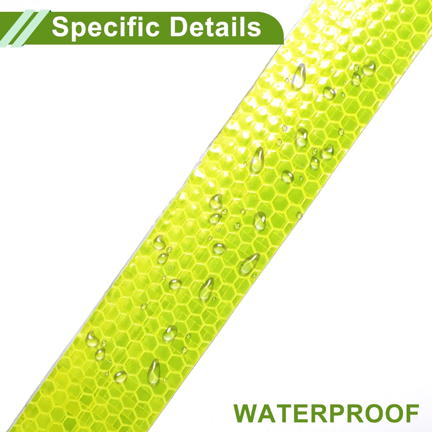 X AUTOHAUX Universal 32.81Ft X 1.18In Air-Release Adhesive Pinstripe Tape Reflective Automotive Pinstriping Tape PVC Fluorescent Yellow image number 4