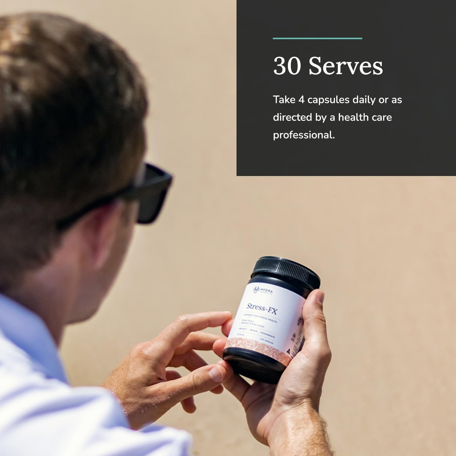 Stress-Fx Stress Support & Mood Support Supplement, Stress Relief Formula with Adaptogens, Ashwagandha, L-Theanine, Vegan, Gluten-Free, 120 Capsules (30 Servings) image number 2