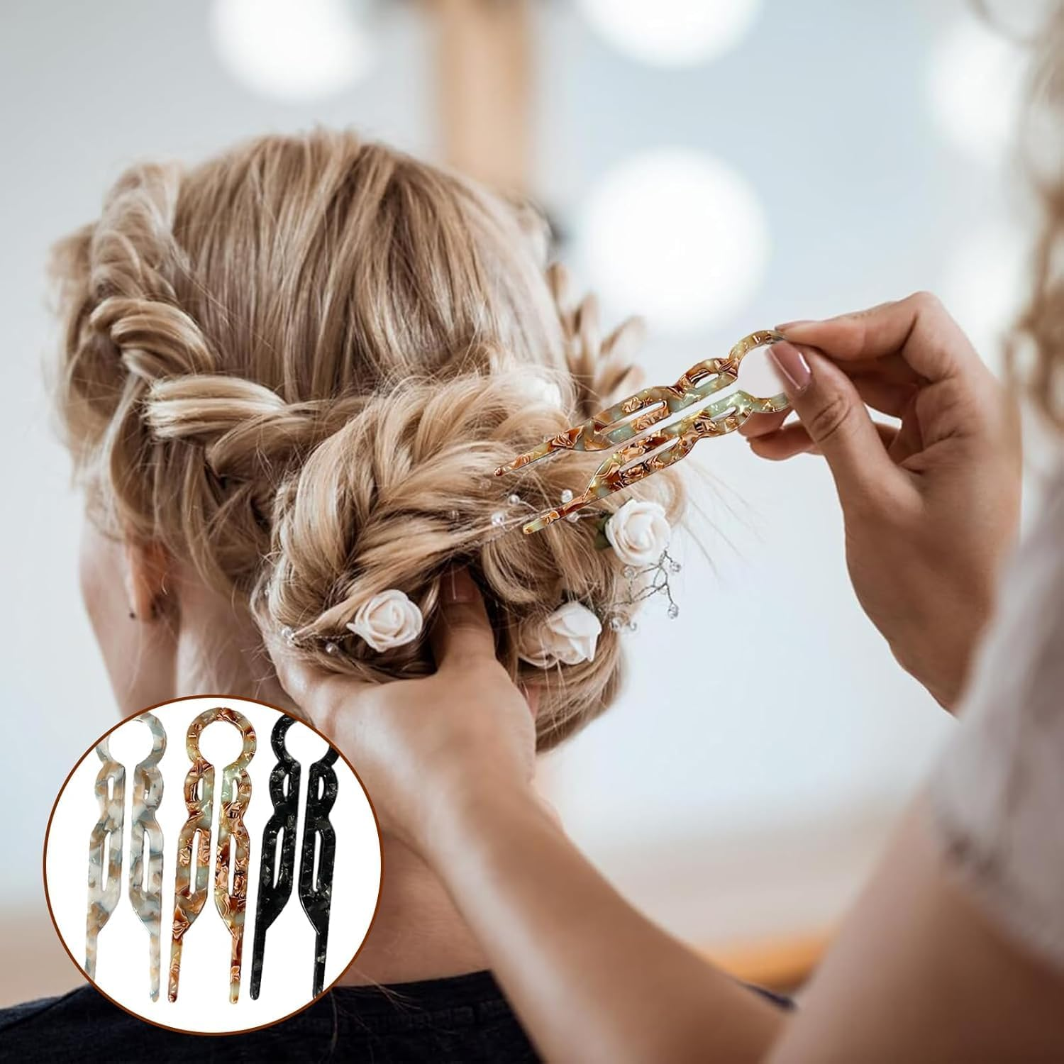 Lialys Hairpins Prestige Hair Pins, 3Pcs U-Shaped Lialysoff Hair Clips, Double Grip Prestige Lialys Hairpins for Women and Girls image number 1