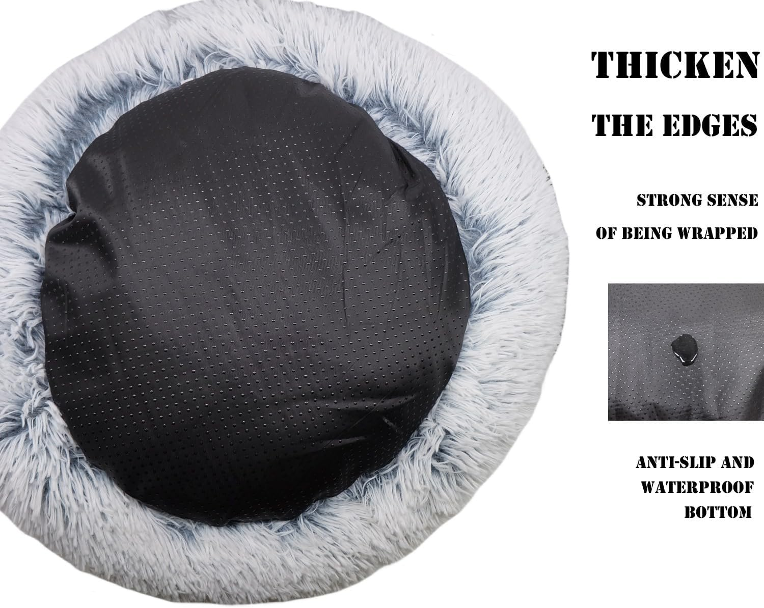 Cat Cave Bed Plush Calming for Indoor Cats Puppy, Cat Bed with Cover Cave and Thick Faux Fur, Reinforced Base for Small Pets, Machine Washable Pet Cozy Bed Cave with Non-Slip Bottom (25.6X 25.6Inch) image number 2