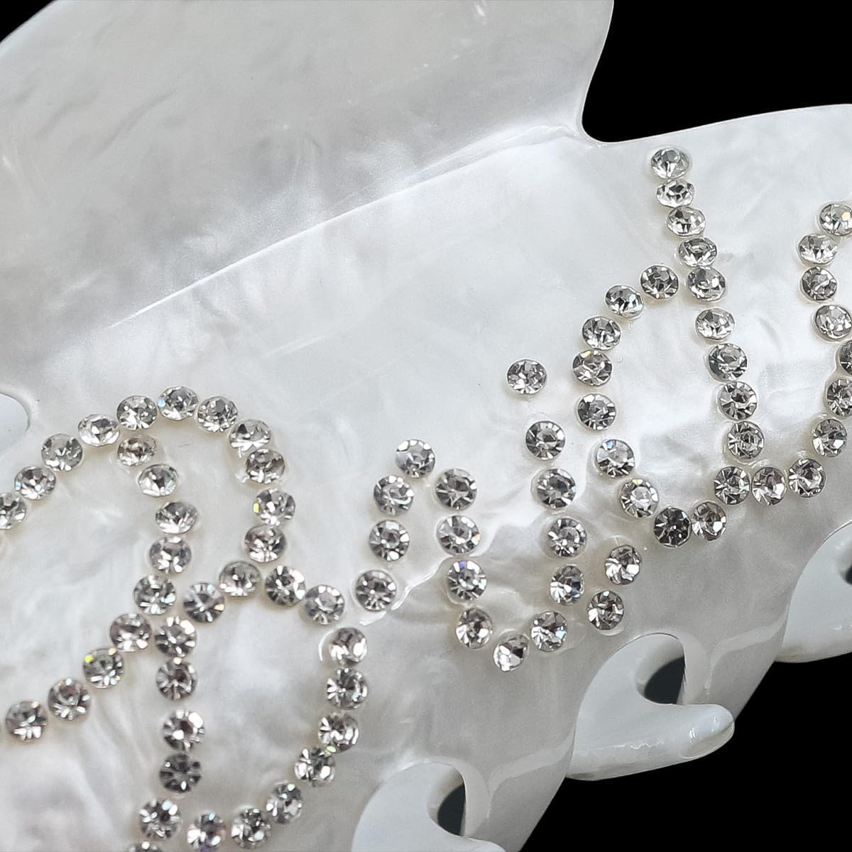 ANCLLO Exquisite Bridal Hairpins Acrylic Rhinestone Hairpins Rhinestone Banana Hairpins Bridal Hairpins for Bride Bridesmaids Wedding Party Accessories image number 1