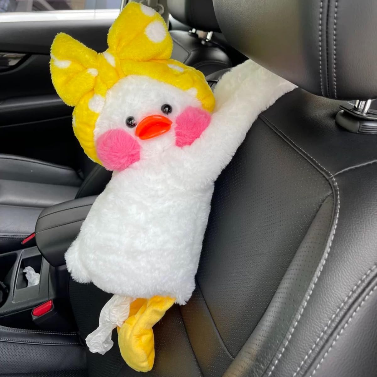 Hanging Car Tissue Box Holder for Car Duck Stuffed Animals Accessories,Cute Tissue Box Cover,Funny Toilet Paper Holder, Cartoon Animal Tissue Box Napkin Holder for Home Bathroom image number 3