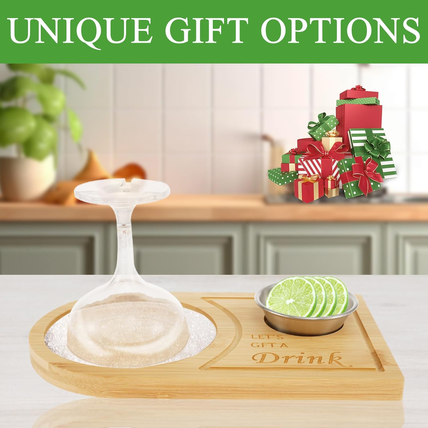 Margarita Salt Rimmer Set with Stainless Steel Bowl, Wood Glass Rimmer for Cocktails and Margarita Mixing, Bar Aaccessories for Party, Salt and Sugar Container for Bar image number 1