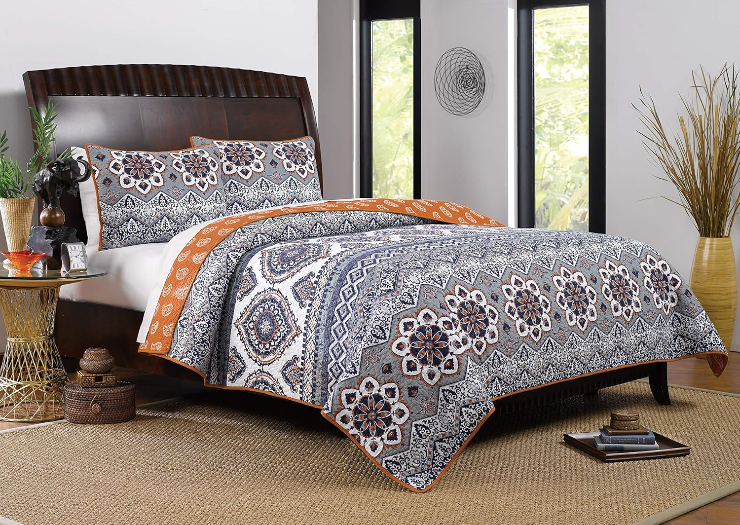 Greenland Home Fashions Medina Saffron Quilt Set image number 4
