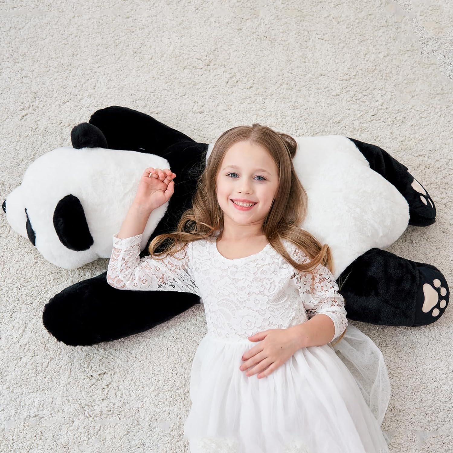 Doireum Panda Giant Weighted Stuffed Animal, 2.87Lbs Cute Big Panda Plush Hugging Pillow Toy for Boys Girls Valentine Christmas, 39.3 Inch image number 6