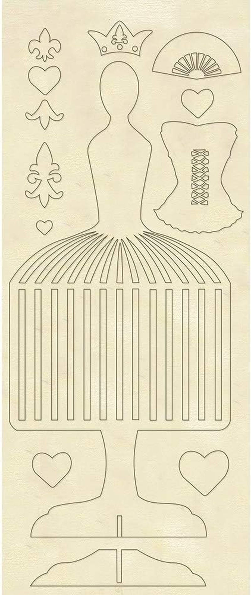 STAMPERIA INTL, KFT (3PL) Wooden Shapes 5X12, Mannequin, Princess