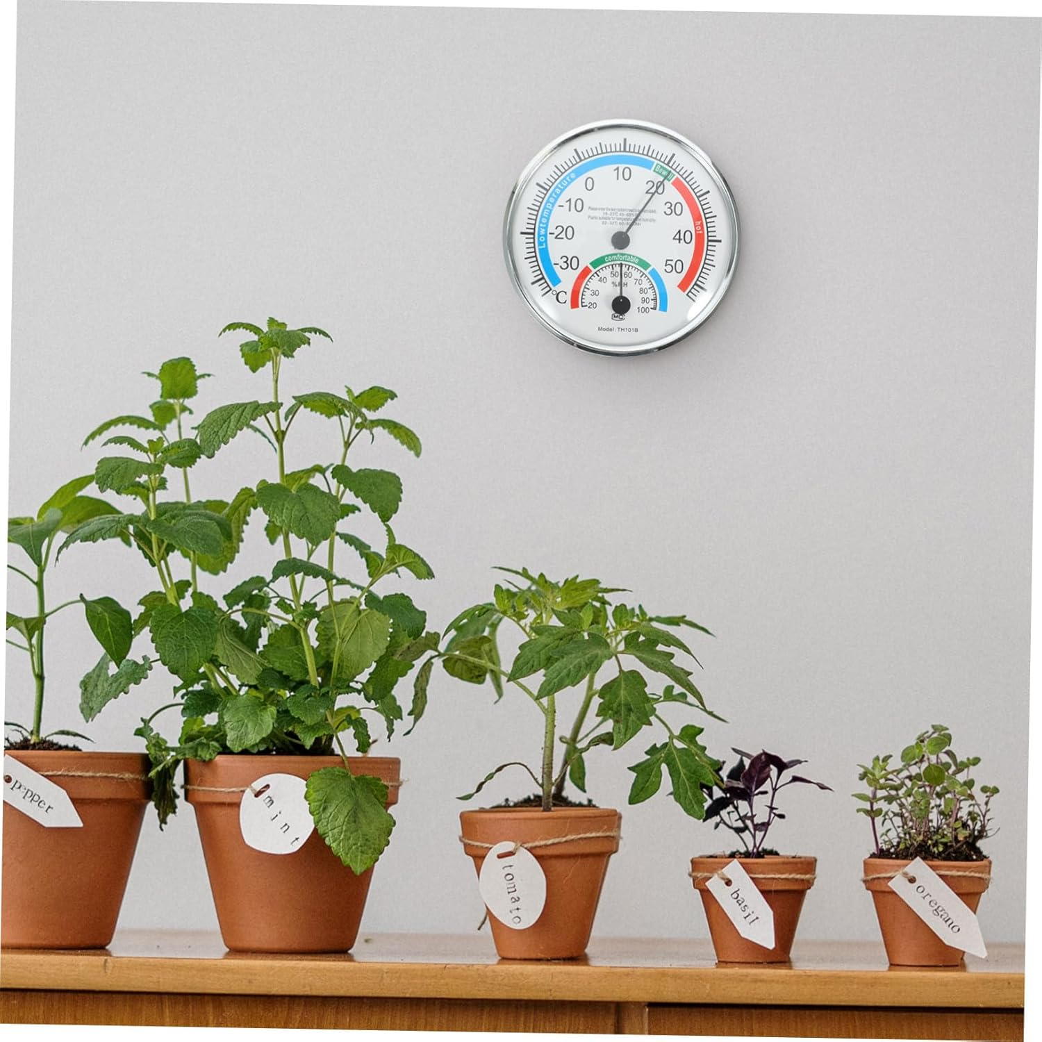 Accurate Thermometer Hygrometer for Indoor Outdoor Use Abs Temperature Humidity Gauge for Bedroom Greenhouse Easy Install Wall Decor