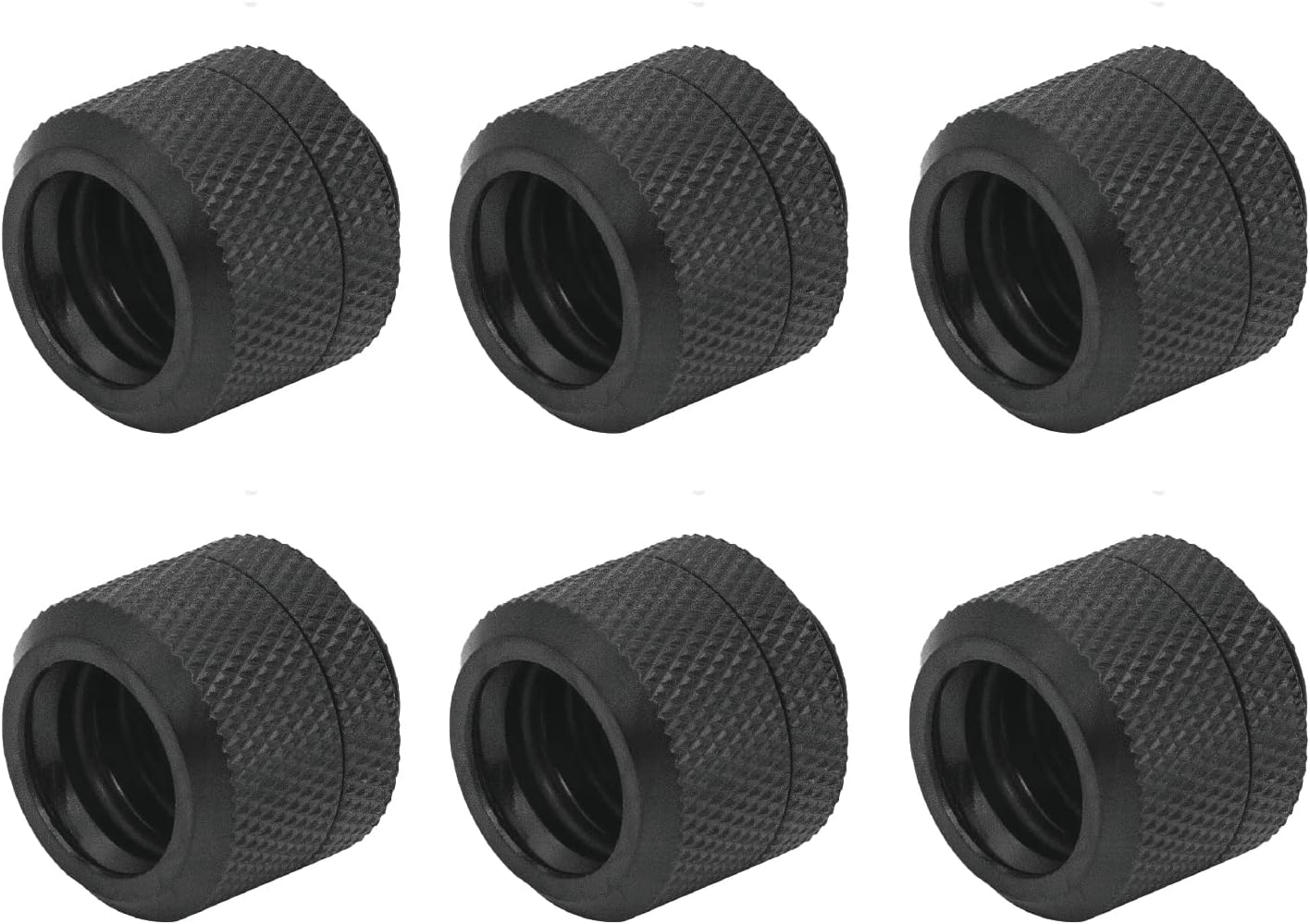 Dracaena.Io 6 Pack G1/4" Thread to 14Mm Outer Diameter, Hard Tubing Compression Fitting with High Body Design for Computer Water Cooling System, Silver