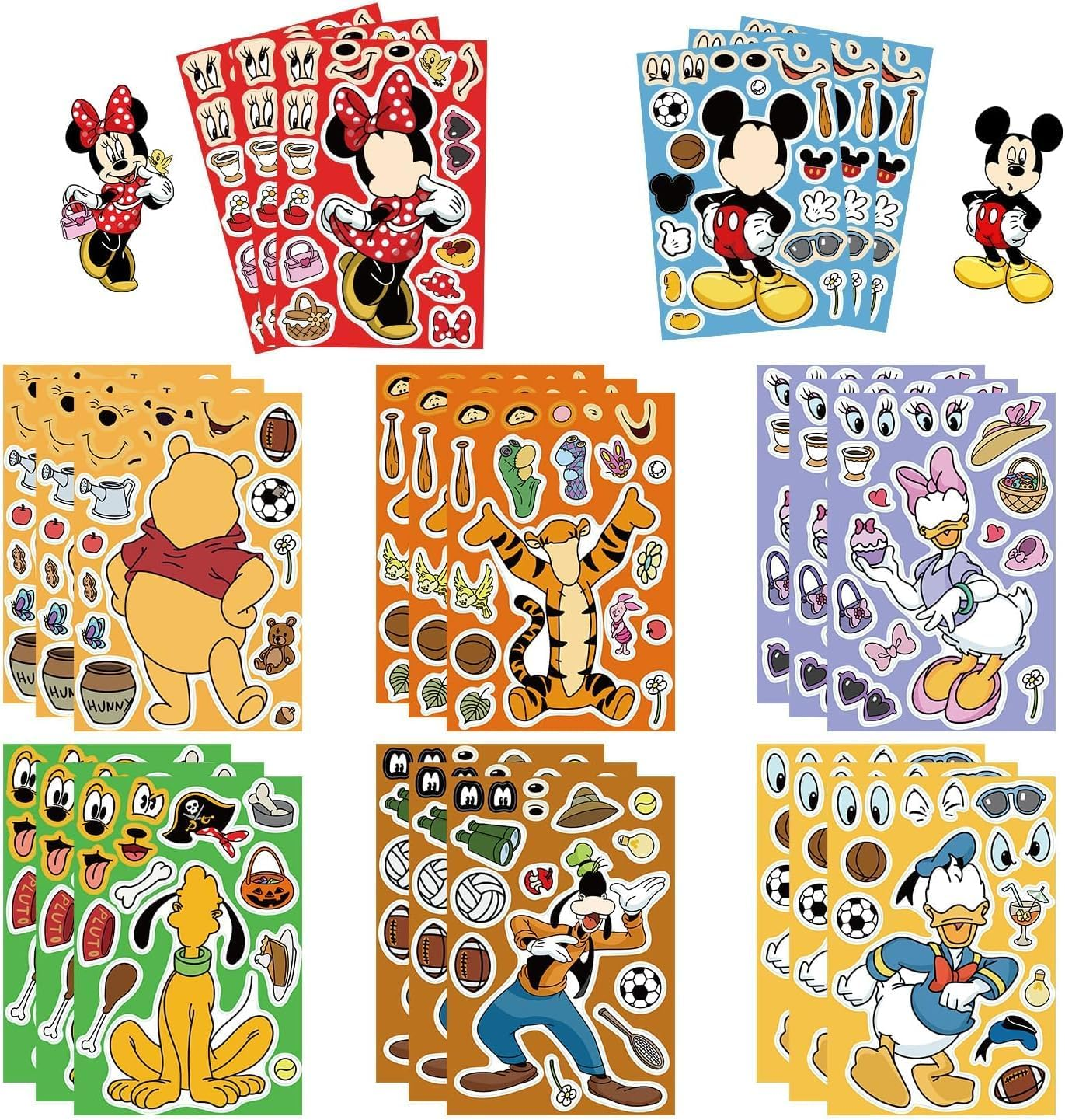 Princess Stickers for Kids, 24 Sheets Make Your Own Princess Stickers, Princess Make a Face Stickers, Classroom Rewards, Art Craft Party Supplies