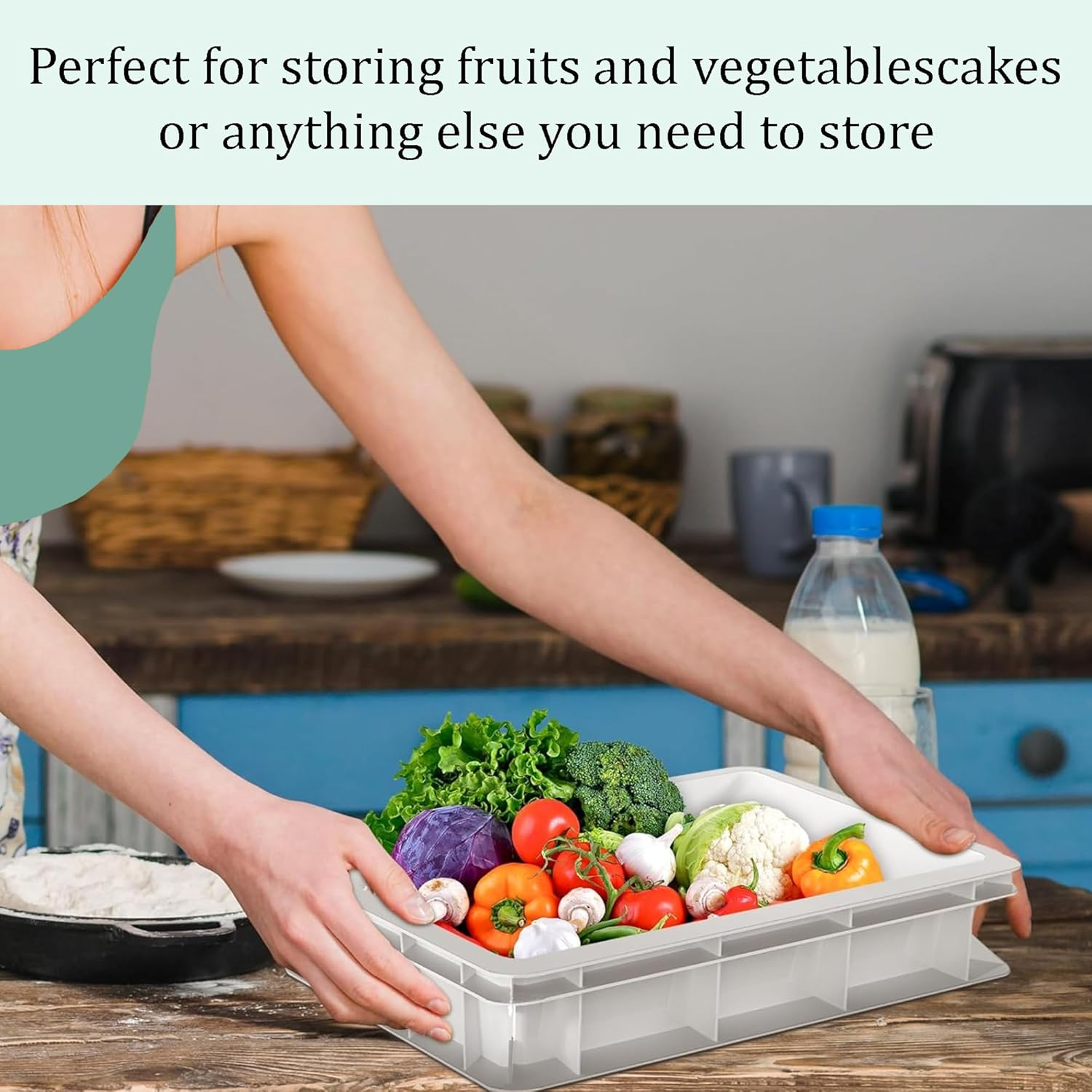 Alerrawia Generic Dough Proofing Box, Pizza Dough Tray with Cover, Fruit and Vegetable Storage, Multifunctional，Equipped with a Lid,Can Be Put in the Refrigerator and Other Multi-Purpose