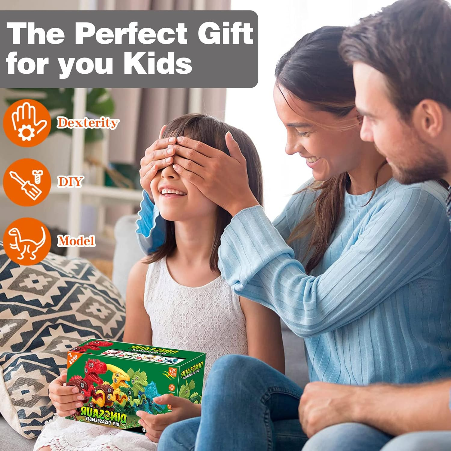 4 Pack Dinosaur Toys for Kids, Take Apart Dinosaur Toy with Electric Drill & 4 Hand Drill Tool, Building STEM Toy Christmas Birthday Gift Learning Construction Toys for 3 4 5 6 7 8 Year Old Boy Girl image number 4