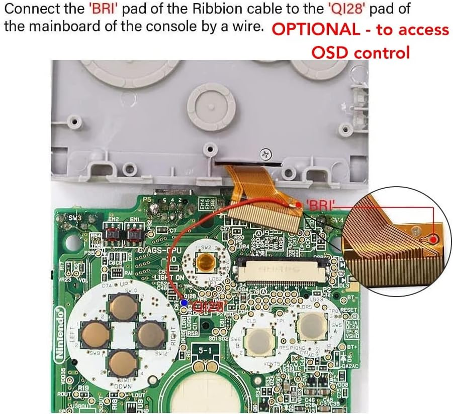 Game Boy Advance SP Drop-In 3.0 IPS Backlight LCD Upgrade Kit for AGS 001 & 101 Gameboy NO SOLDER/NO TRIMMING (Black) - Black image number 4
