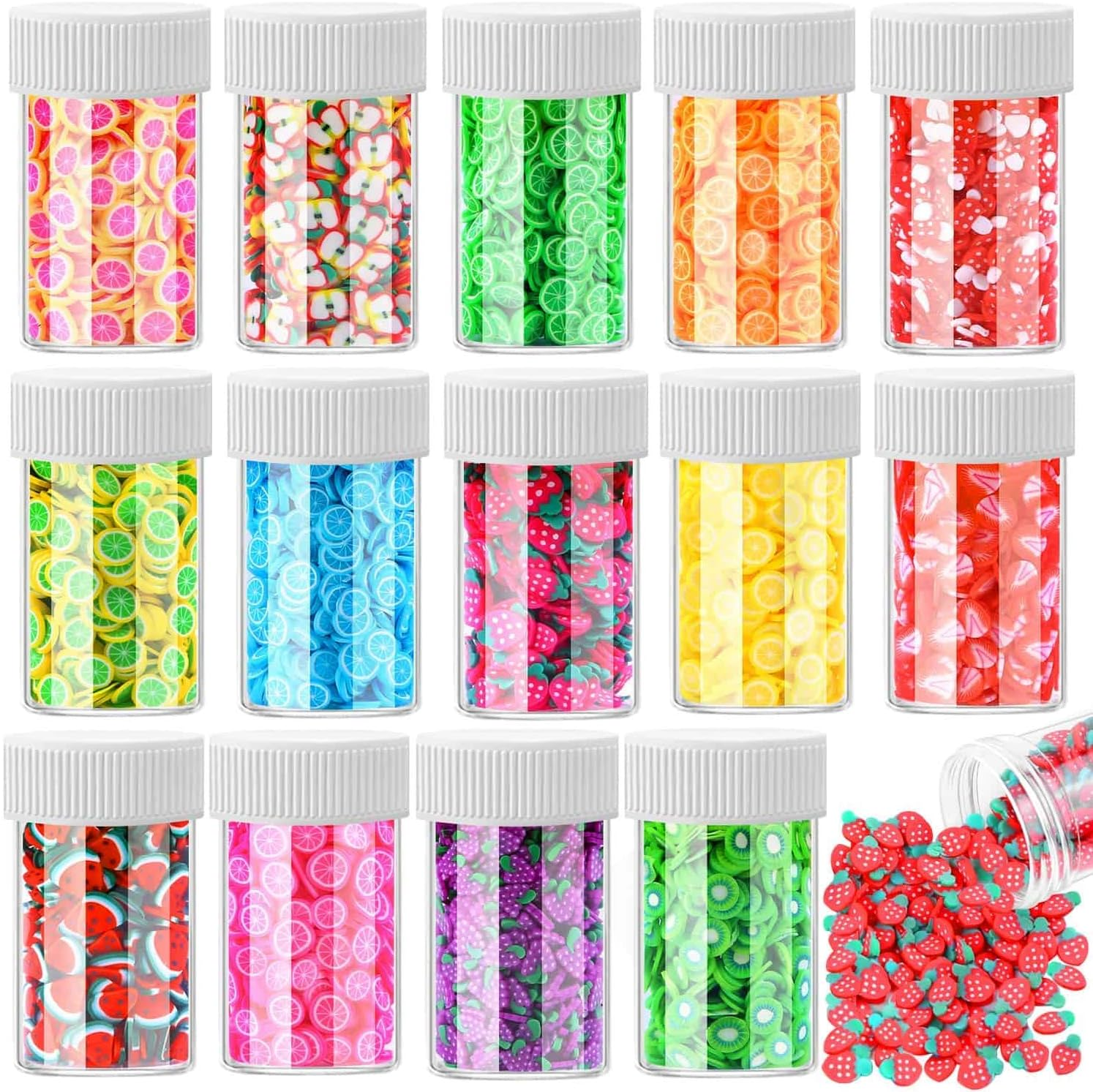 12000 Pcs 15 Styles Assorted Slices for DIY Slime, Nail Art, Lip Gloss & Cellphone Decorations image number 6