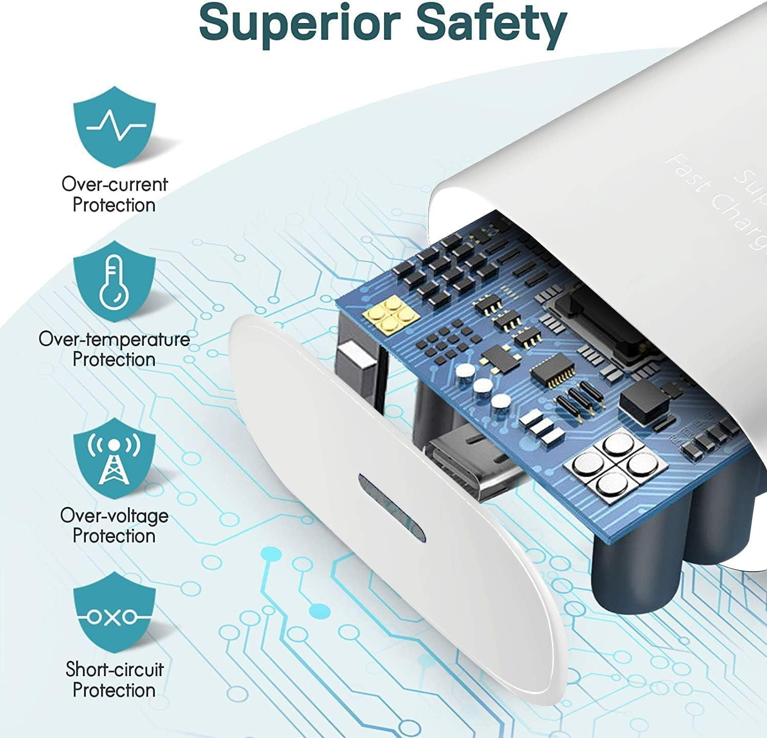 USB C Fast Charger for Samsung, 25W Type C Charger Fast Charging, Android Phone Wall Charger Block with 1.2M Type C to C Cable for Samsung Galaxy S24 Ultra/S24/S24+/S23 Ultra/S23, Iphone 16/15 Ipad image number 4