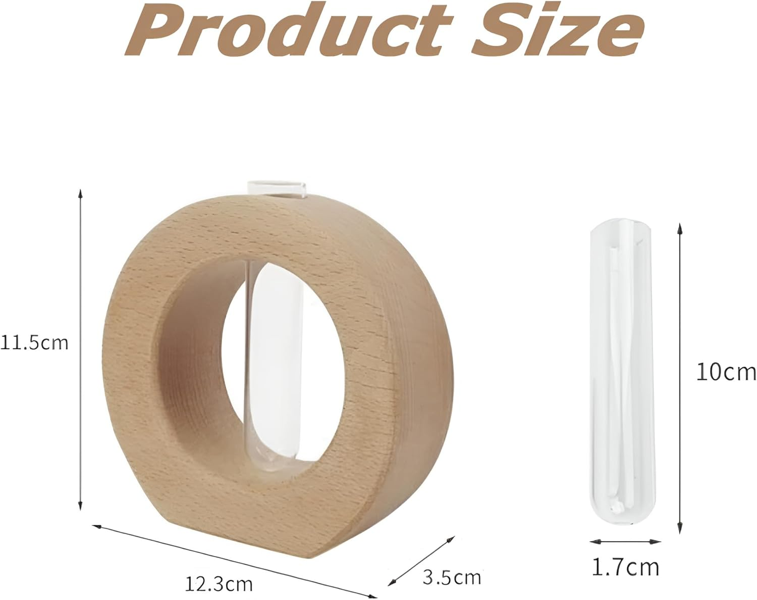 Plant Propagation Stand with Single Glass Test Tube, Wooden Hydroponic Planter, Home Office Garden Decor Plant, Minimalist Plant Holder, Suitable for Living Room, Bedroom, Office image number 3