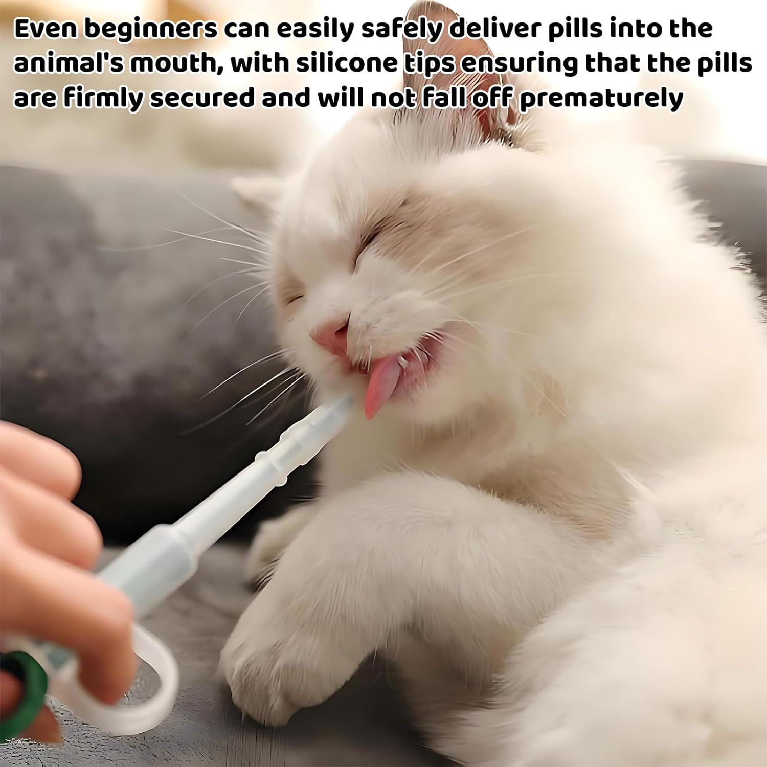 KUBDPQOR Pill Dispenser for Cats and Dogs in a Set of 3 - Silicone Tip for Safe Drug Delivery - Hygienic & Reusable - Ideal for Pets Such as Cats, Dogs, Rabbits - Easy to Use image number 4