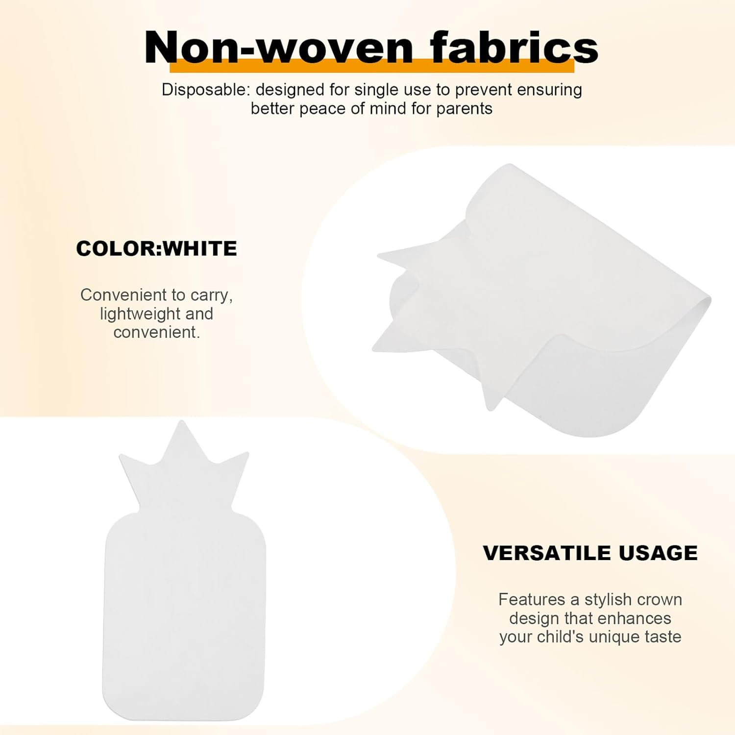 OKUMEYR 20Pcs Sweat Towels Disposable Quick Absorbing Back Pads for Lightweight for School Outdoor Play with Stylish Crown Design Prevents Dampness and Chills image number 6