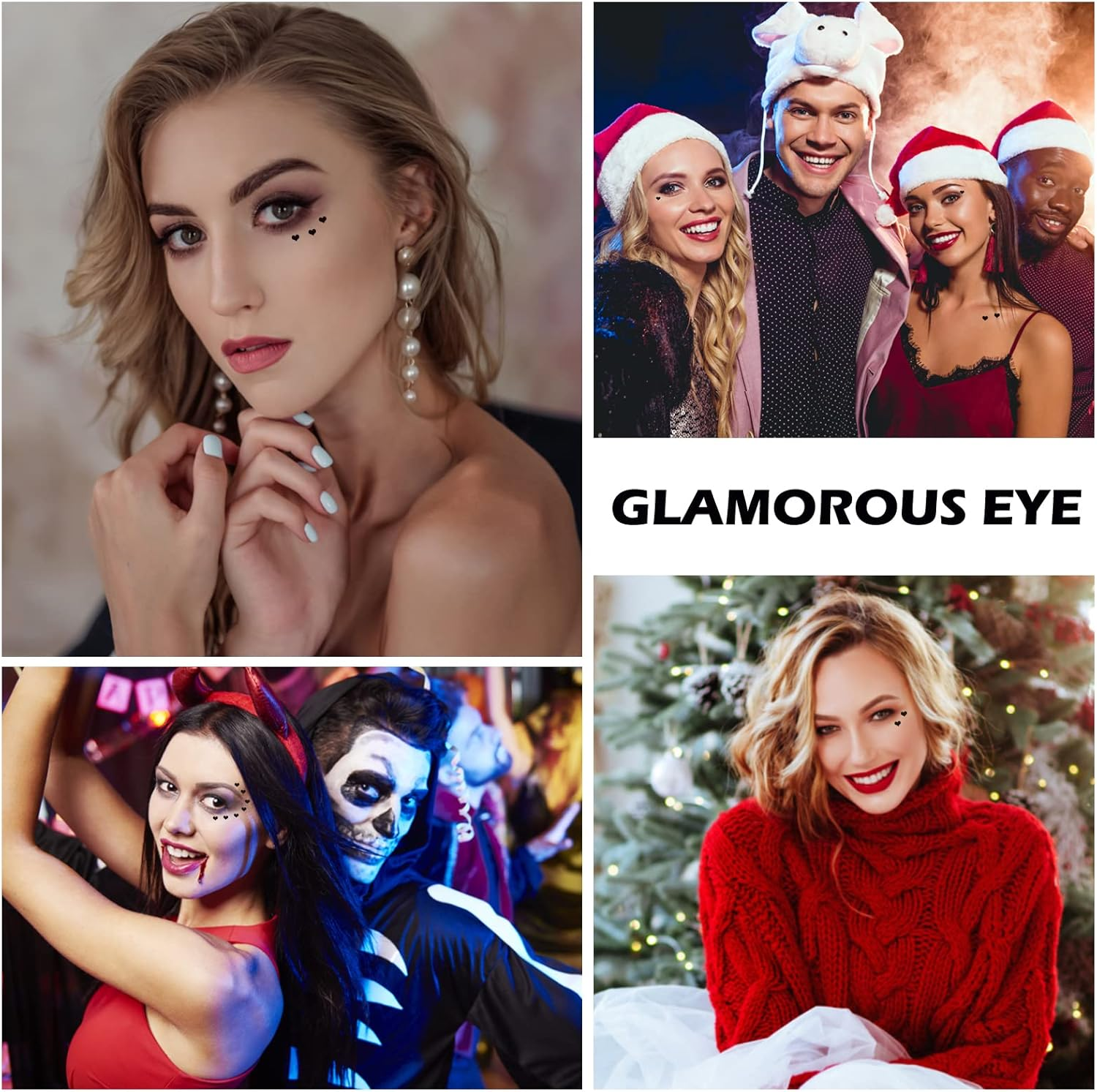 Yuccer Pack of 4 Liquid Eyeliner Stamps Waterproof Black Eyeliner Liquid Eye Liner Eye Makeup (Star+Moon+Heart+Flower) image number 4