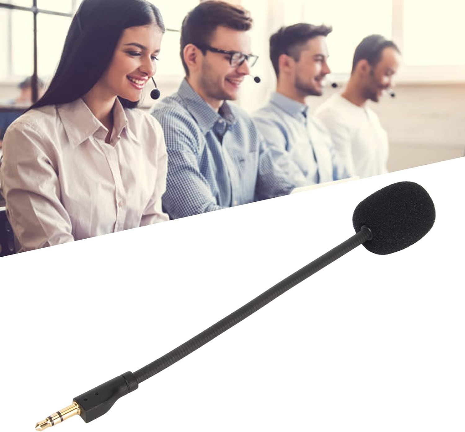 EVGATSAUTO Mic Replacement, 3.5Mm Gold Plated Rotatable Plug Detachable Boom Microphone with Foam Cover for G PRO G PRO X image number 3