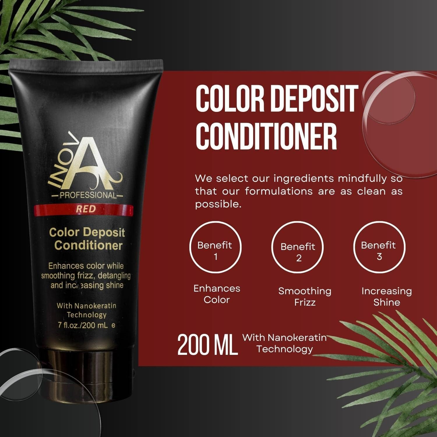 Inova Professional Color Deposit Shampoo Sulfate-Free - Red by Inova Professional for Unisex - 11 Oz Shampoo image number 1