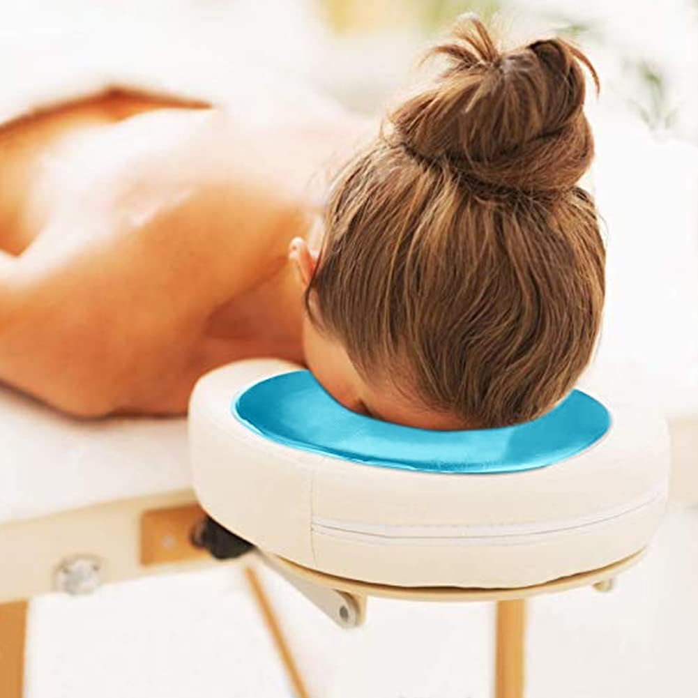 Silicone Pillow Soft Massage Face Relax Pillow Headrest, Soft Reusable Relax Pad Face Relax Pillow Face SPA Beauty Salon Skin Care Pillow for Head Support [Sky Blue] image number 5
