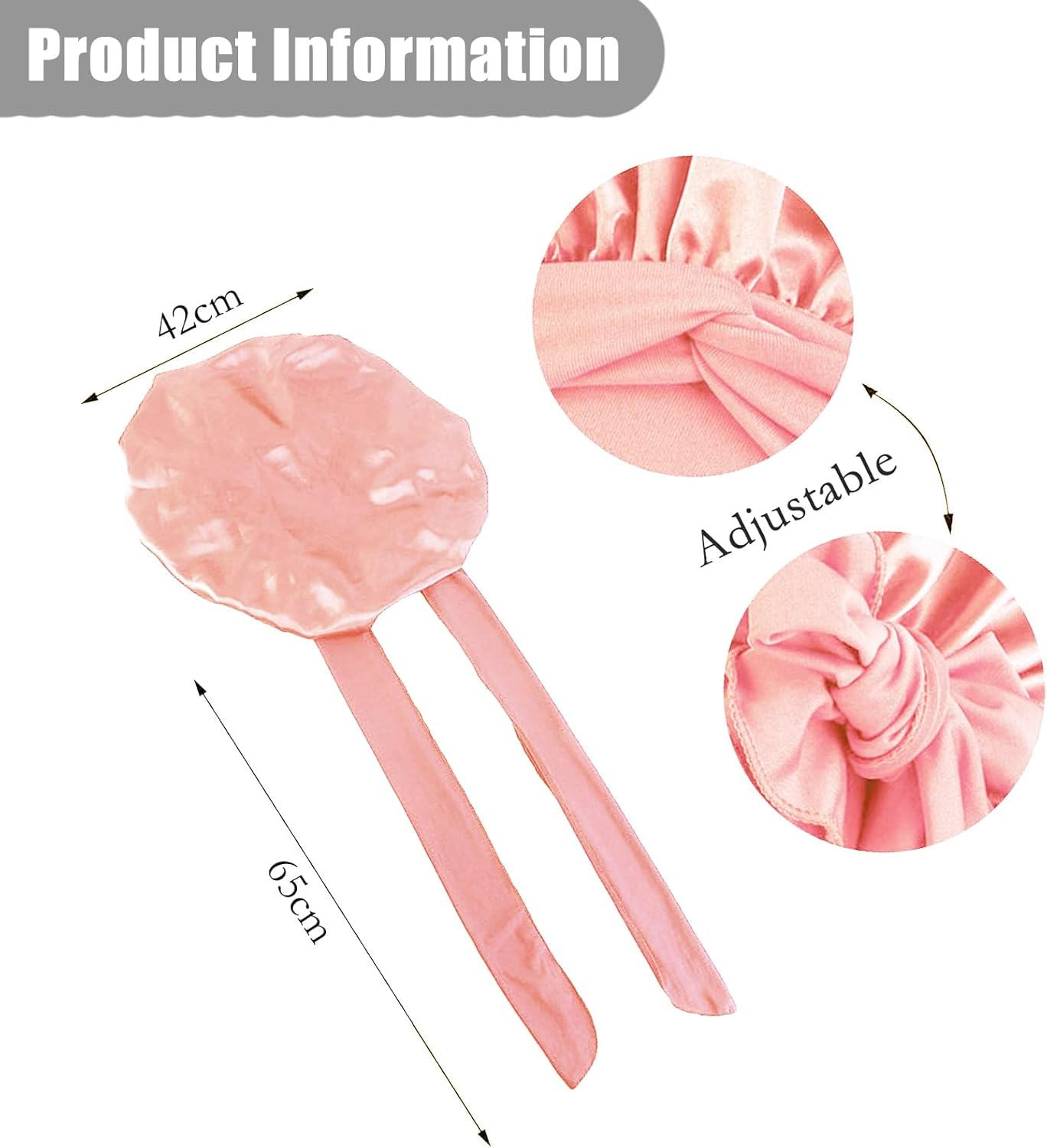 Yuejieselected Silk Sleep Cap for Long Hair Silk Sleep Cap for Sleeping (1 Light Powder), Dusted, 1