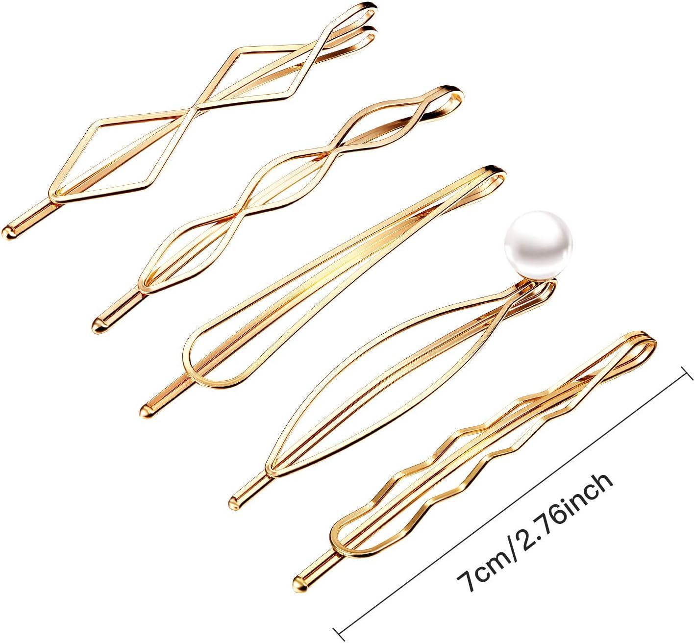 10 Pieces Geometric Metal Hair Clips and Barrettes for Women and Girls, Hair Styling Minimalist Wedding Dainty Accessories (Gold) image number 5