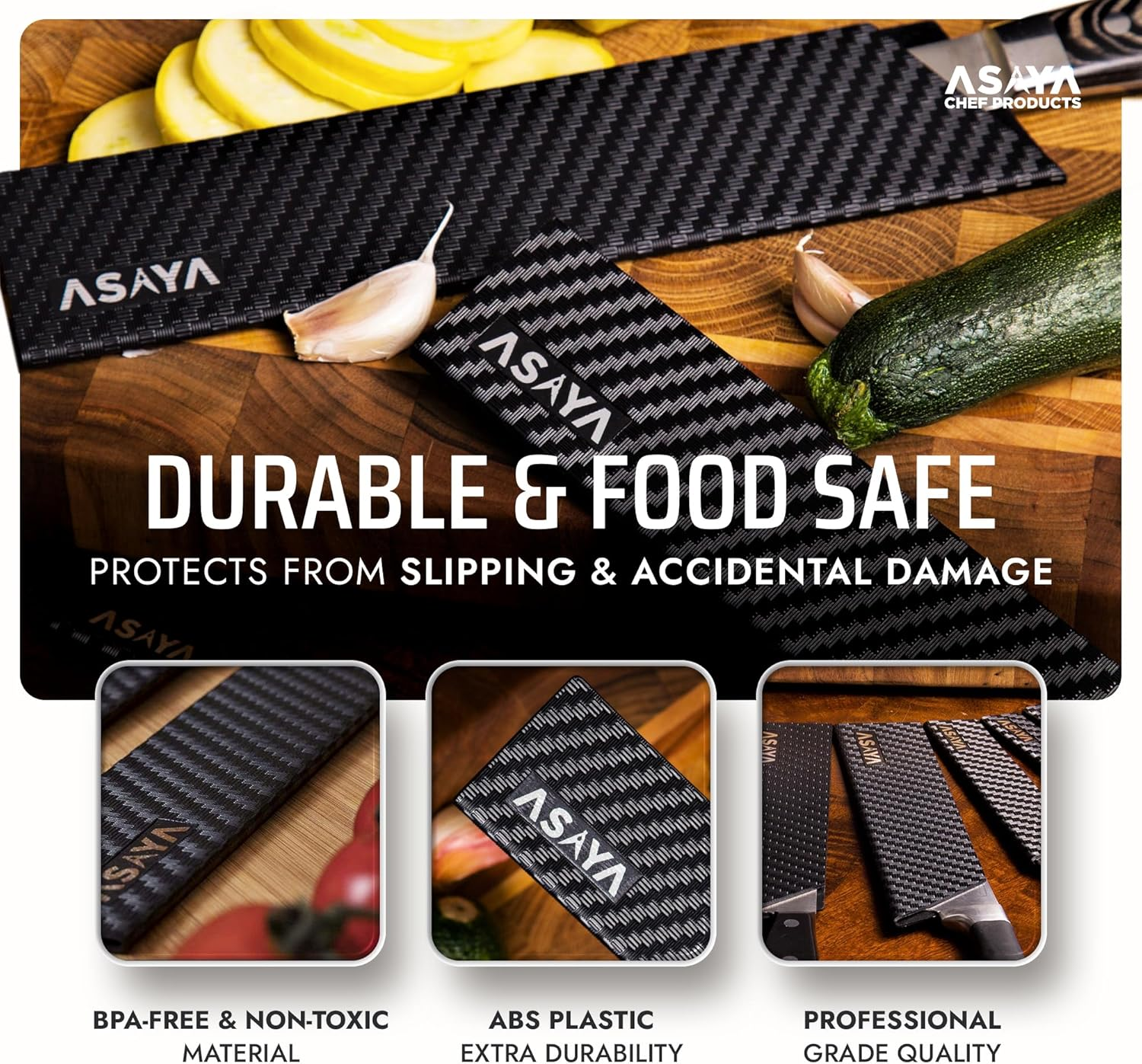 Professional Knife Edge Guards - Universal Blade Covers - Extra Strength, ABS Plastic and Bpa-Free Felt Lining, Non-Toxic and Food Safe - Knives Not Included (9Pcs) image number 1