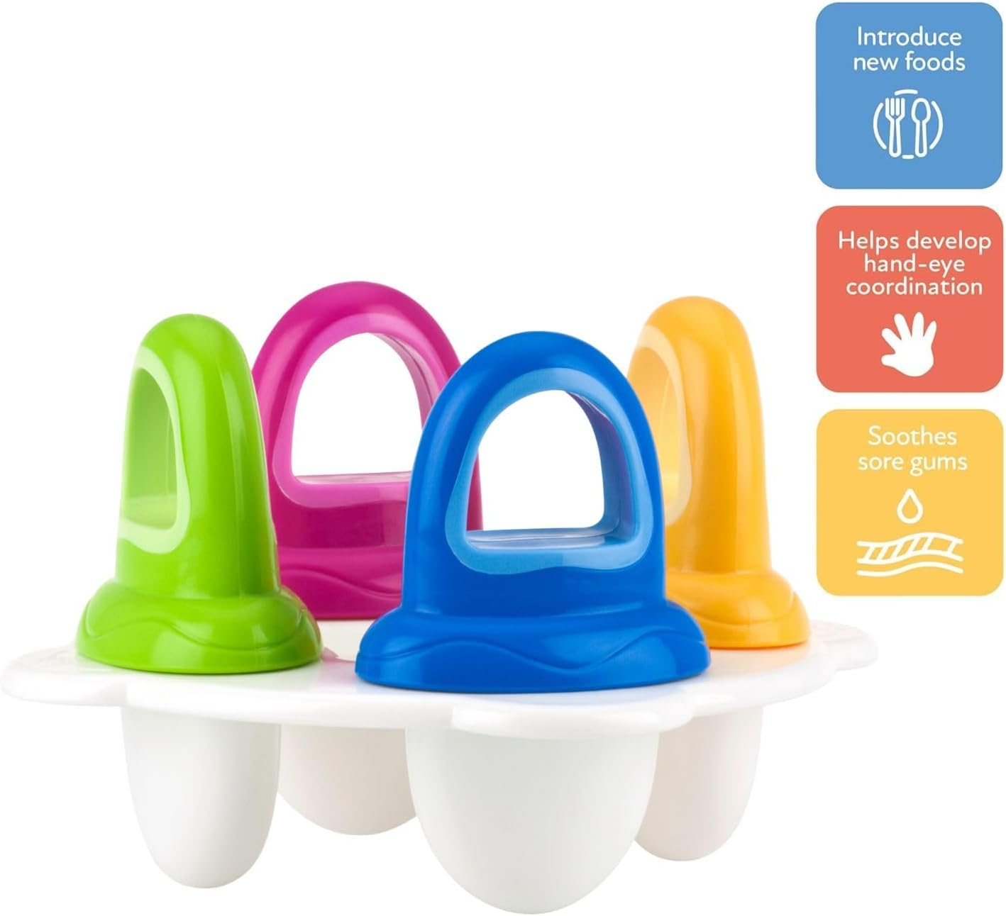 Nuby Garden Fresh Fruitsicle Frozen Pop Tray,Multicolored 1Set 4 Handle image number 3