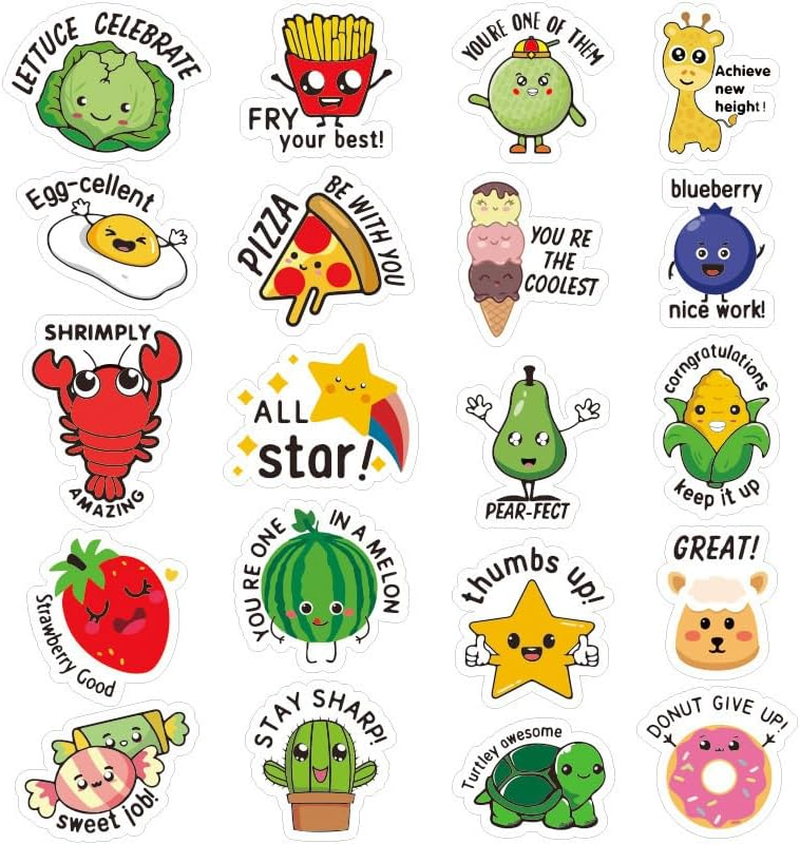 Weforu 500Pcs Kids Reward Stickers, Punny Teacher Sticker for Student, Inspirational Motivational Positive Kid Stickers for Water Bottle Notebook Cup Boy Girl image number 1