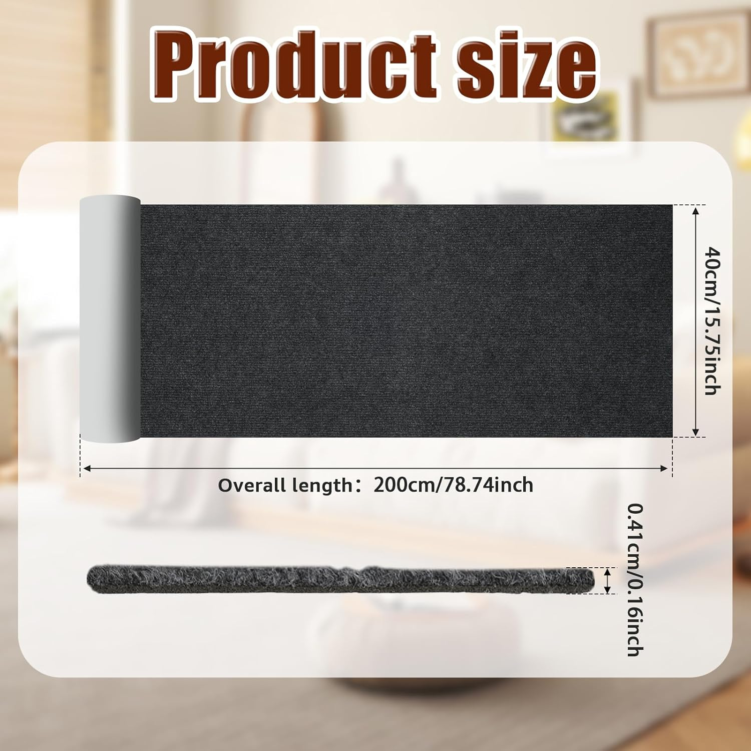 Cat Couch Protector, Self Adhesive Cat Scratch Pad, Cat Scratch Protector, Trimmable Self-Adhesive Carpet Mat Pad Cat, Cat Scratch Furniture Protector for Protect Couch Sofa Bed Door, 15.7&times;78.7 Inch - Khaki image number 5