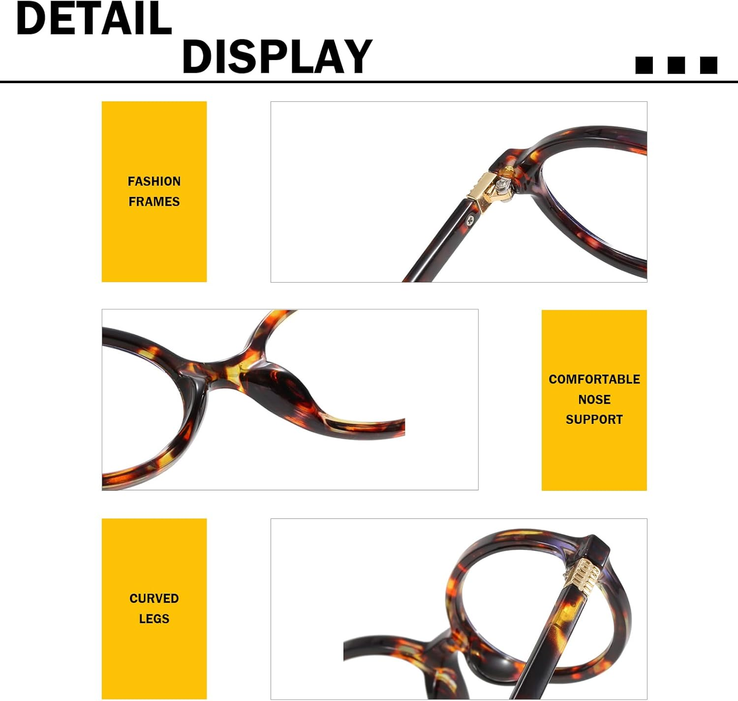 Xolixorium Blue Light Glasses, Oval Frame anti Eyestrain Glasses for Reading, Texting, Gaming, Prevent Headaches, Unisex image number 2