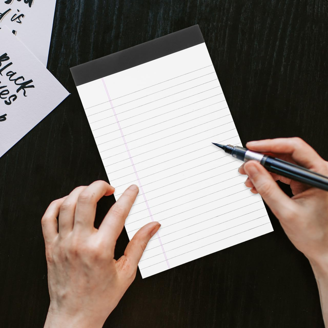 TOVINANNA Legal Pads, 4PCS Wide Ruled Writing Pads Refills Note Pads Lined Memo Pads A5 Legal Pad Wide Ruled Lined Pads Legal Rule for School Office 12.7 * 20.3Cm image number 6