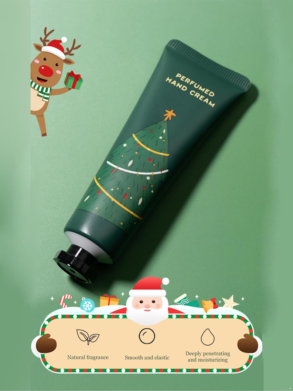 Yeahdor Festive Hand Lotion Set for Christmas Gifting Moisturizing Cream for Women Men and All Green One Size image number 6