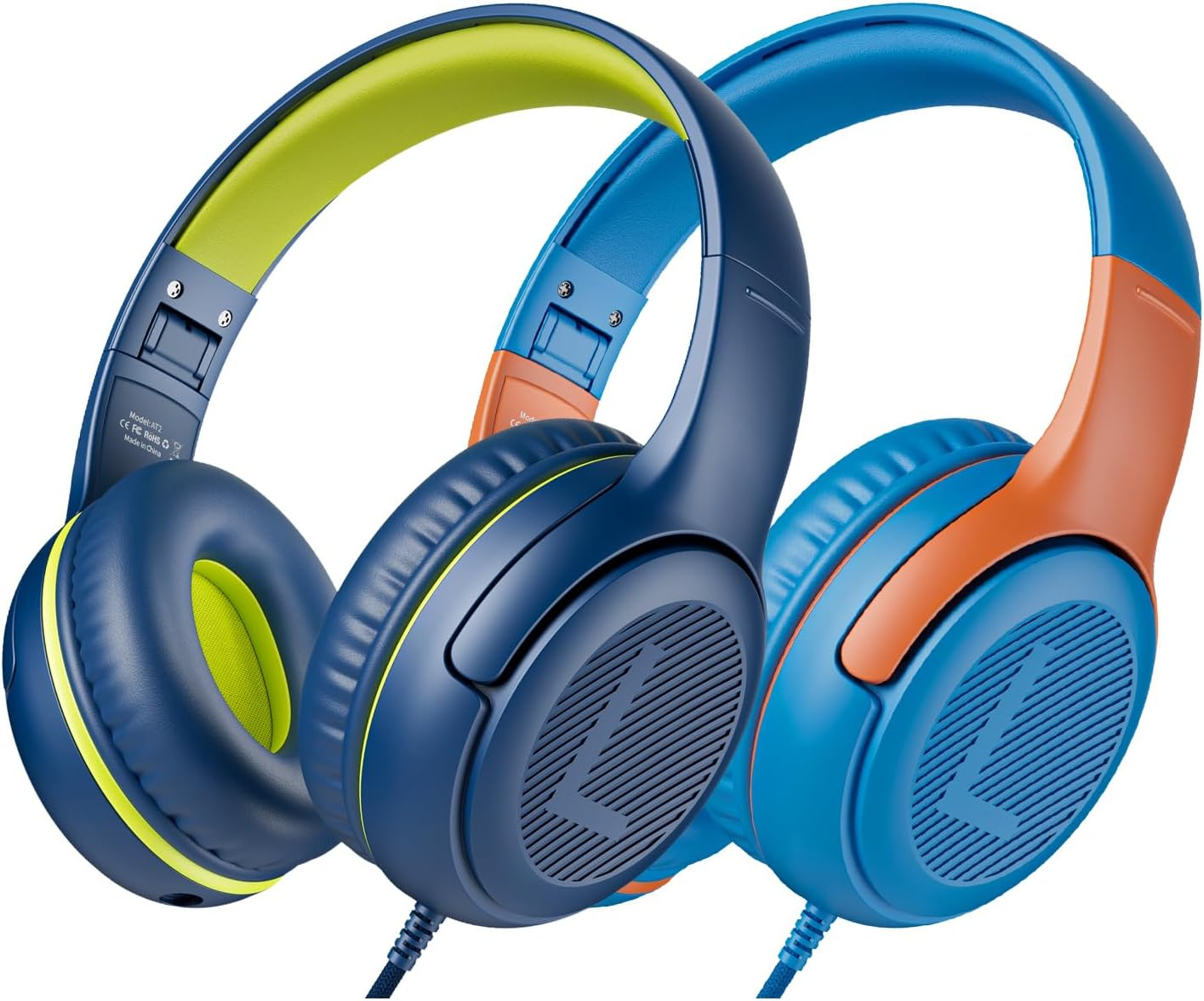 Awatrue Kids Headphones with Cord - Comfortable and Durable Toddler Headphones for School and Work, Ideal Kids, Sons, Daughters - Sound and Safe Listening Experience (Pink)