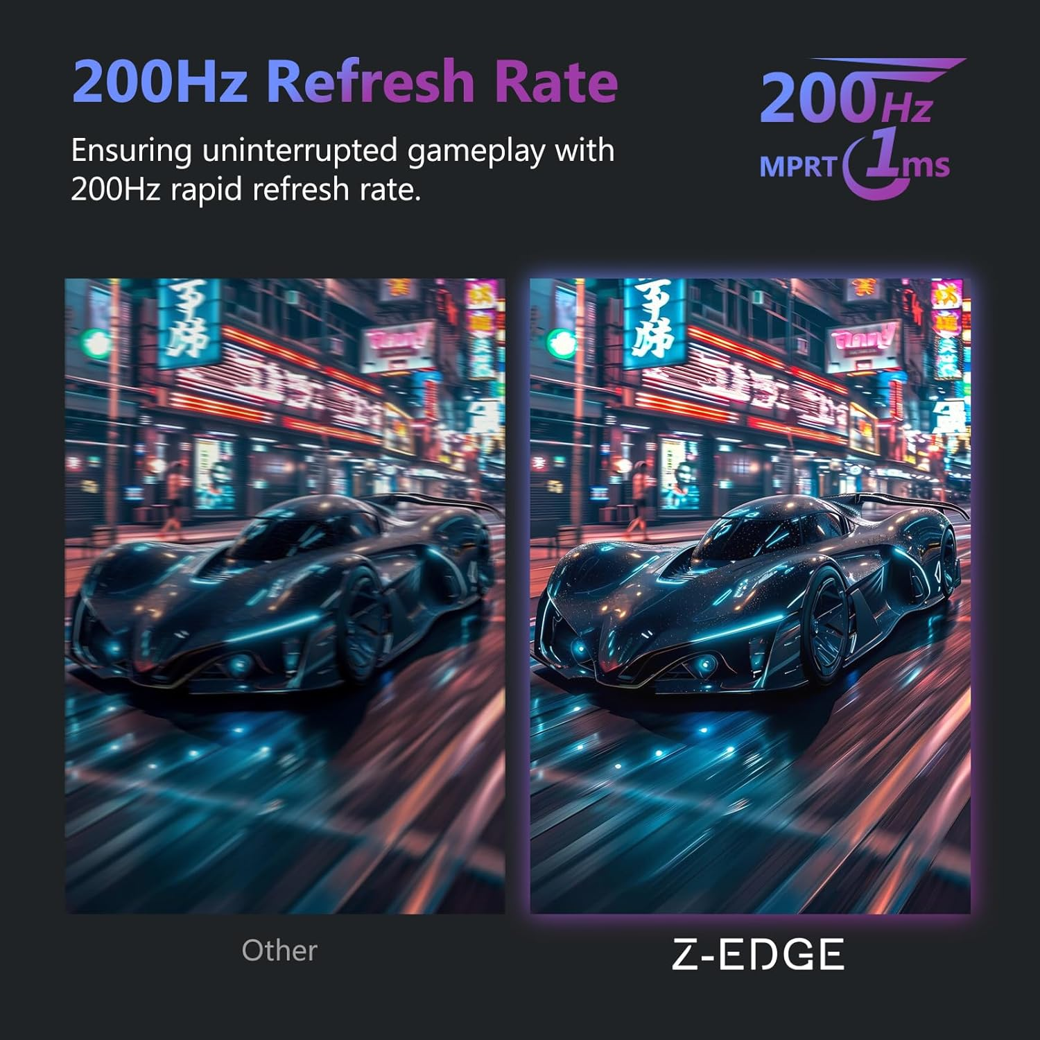 Z-Edge 27 Inch Curved Gaming Monitor 200Hz 1Ms MPRT Full HD 16:9 Curved Screen 350Cd/M&sup2; Brightness, Ultra-Thin Bezel, Freesync, HDMI & Displayport - Black image number 1