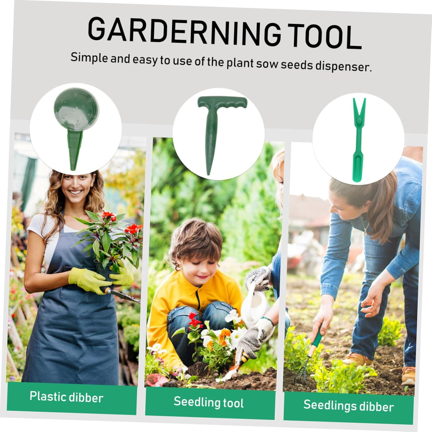 Yardwe Garden Tools Kit Seedling Dibber Shovel and Transplanter Plastic Gardening Tools for Easy Planting image number 5