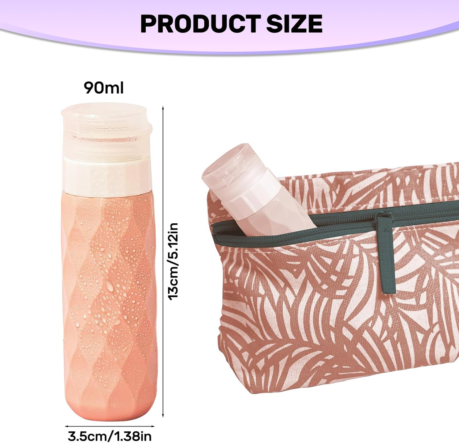 Rhoyee Leak Proof Silicone Travel Bottles for Toiletries 4PCS TSA Approved Refillable Travel Size Containers for Shampoo Conditioner Lotion for Business Travel Holidays Students and Moms image number 2