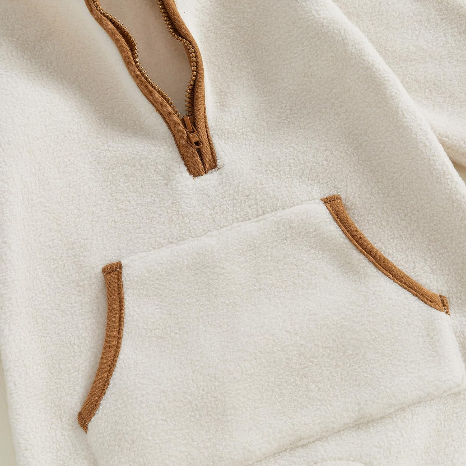 Bemeyourbbs Newborn Baby Boy Girl Winter Clothes Warm Zipper Fleece Romper with Pockets Long Sleeve Jumpsuit One Piece Outfit image number 4