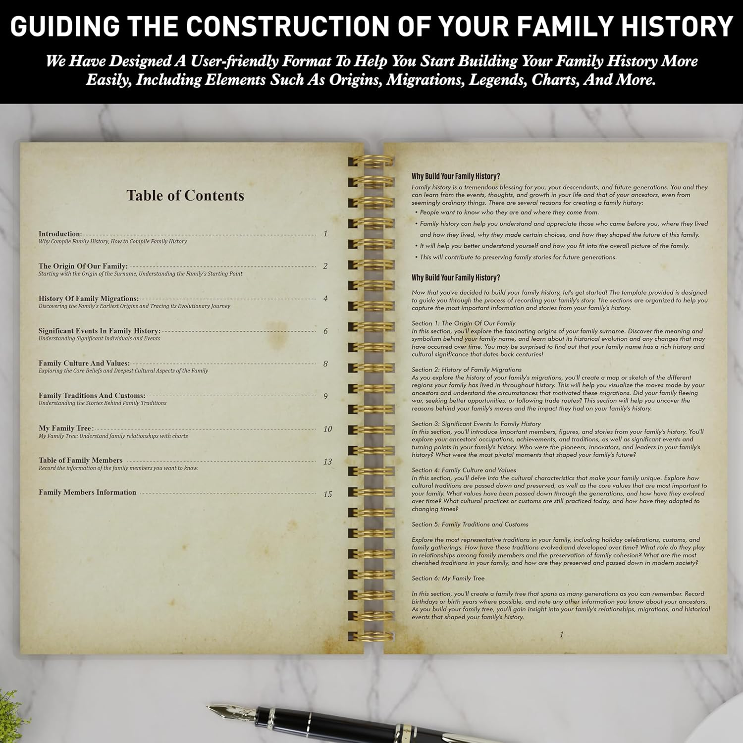 Family History Record Book - My Family Tree & Genealogy Planner, Personalized Scrapbook Journal for Recording Ancestors, Family Members, and Memories, Unique Gift for Heritage Keepsake