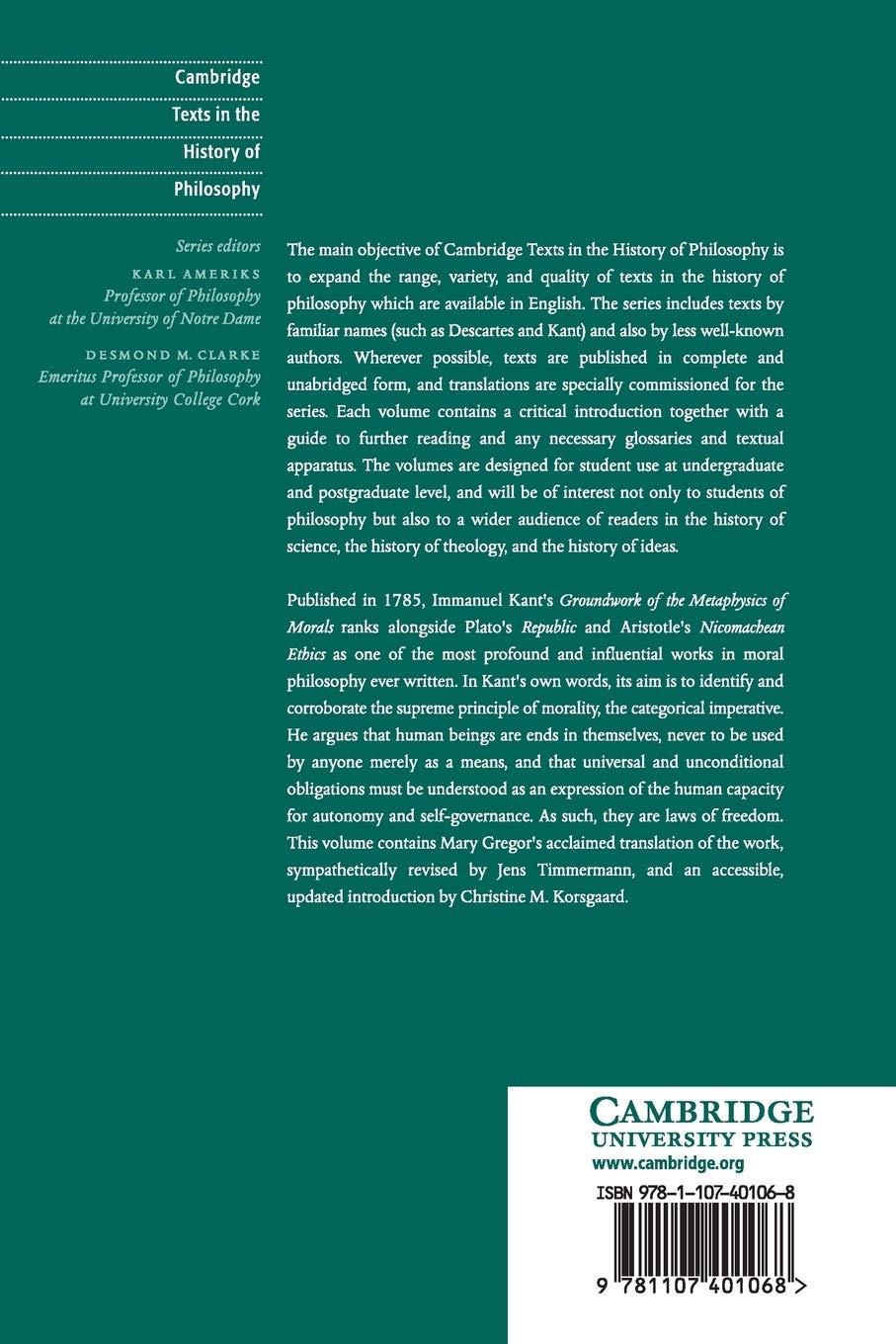 Cambridge Kant: Groundwork of the Metaphysics of Morals Book - Paperback - 19 April 2012 image number 1